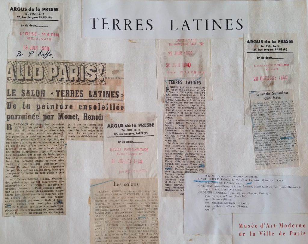 12-1960 expo groupée Terres Latines Paris