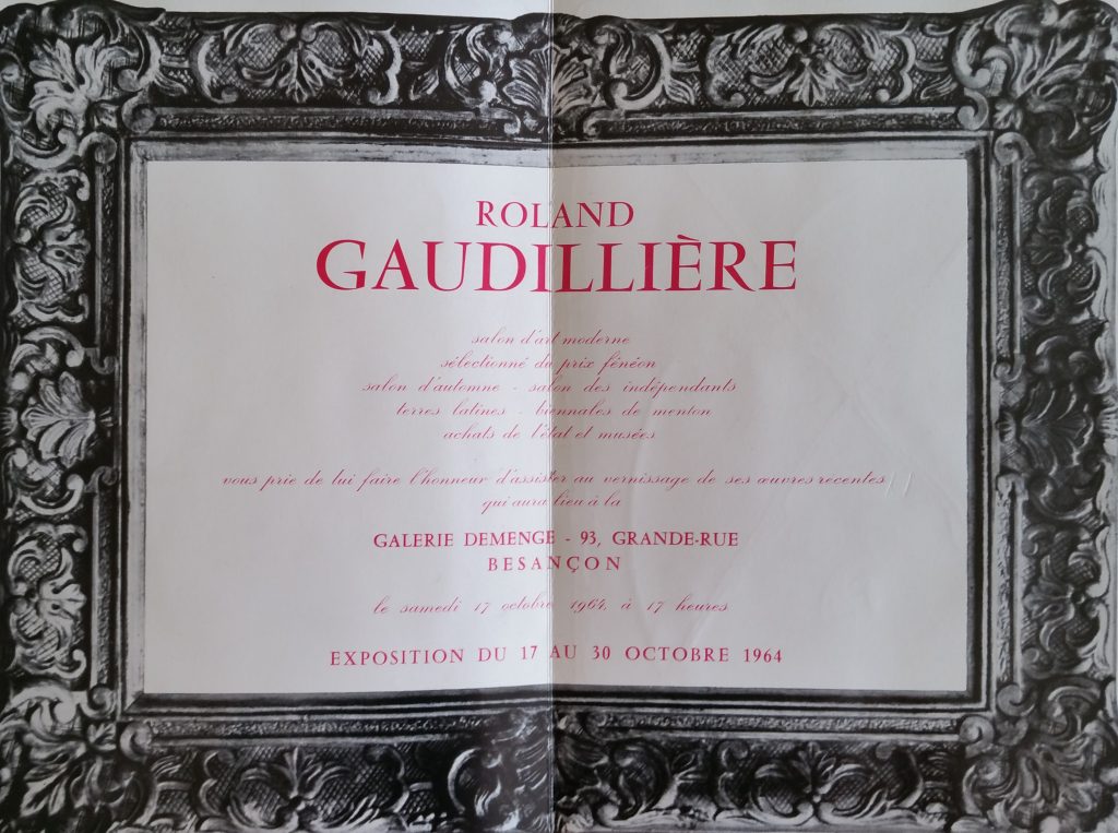 36-1964 carton d'invitation expo gal.Demenge