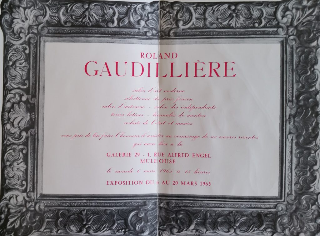 41-1965 carton d'invitation gal.29 Mulhouse