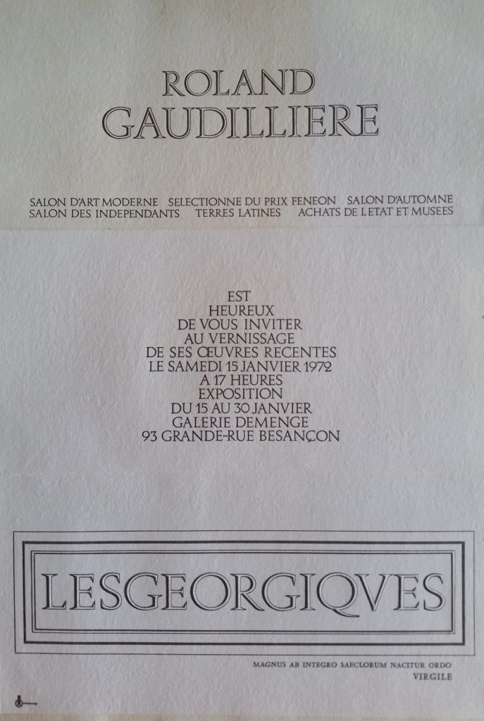 69-1972 carton d'invitation expo gal.Demenge