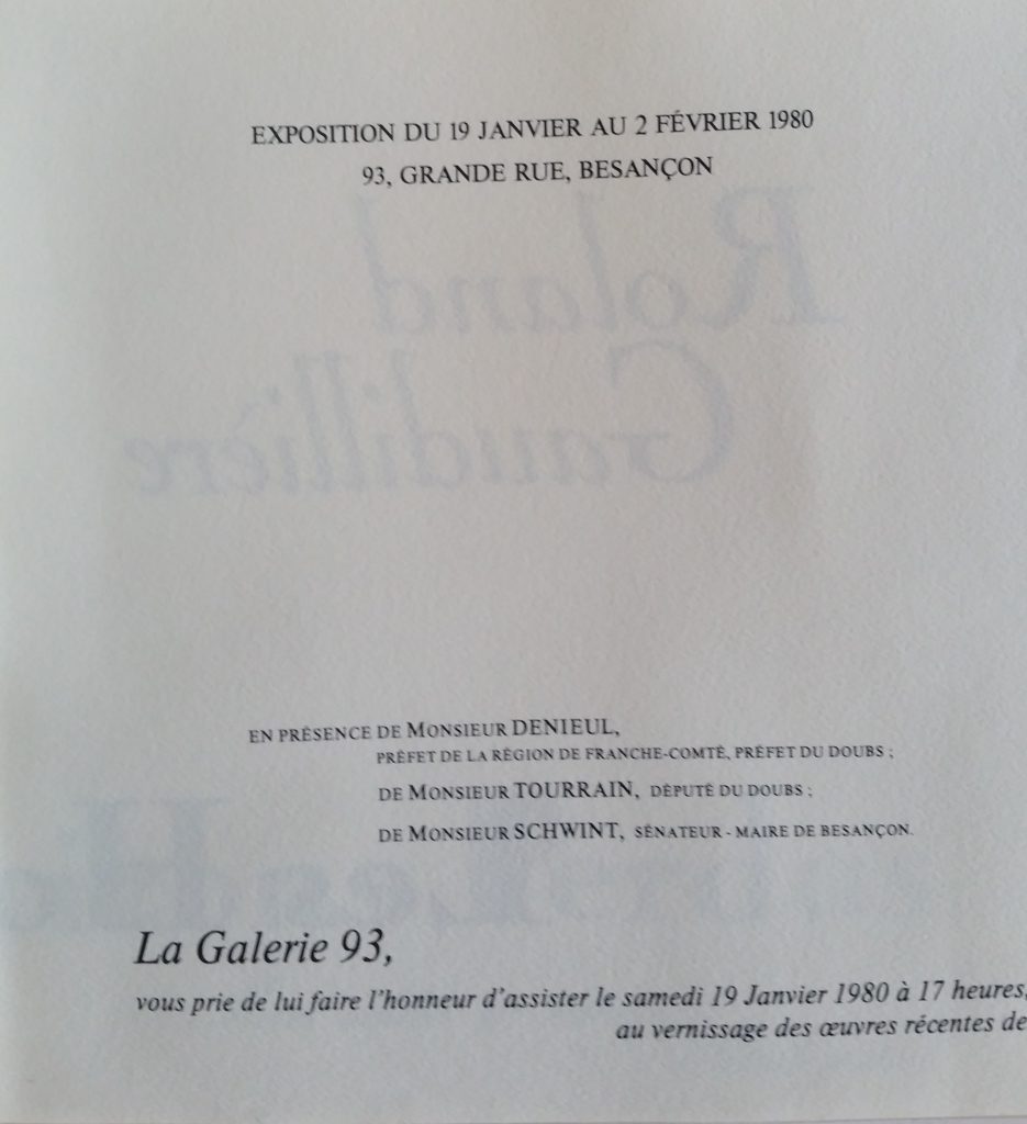 82-1980 carton d'invitation ,gal.93