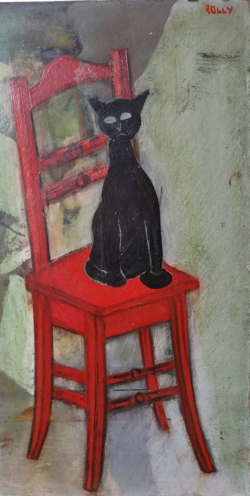 1950 le chat noir 0,40-0,21 isorel signé Rolly