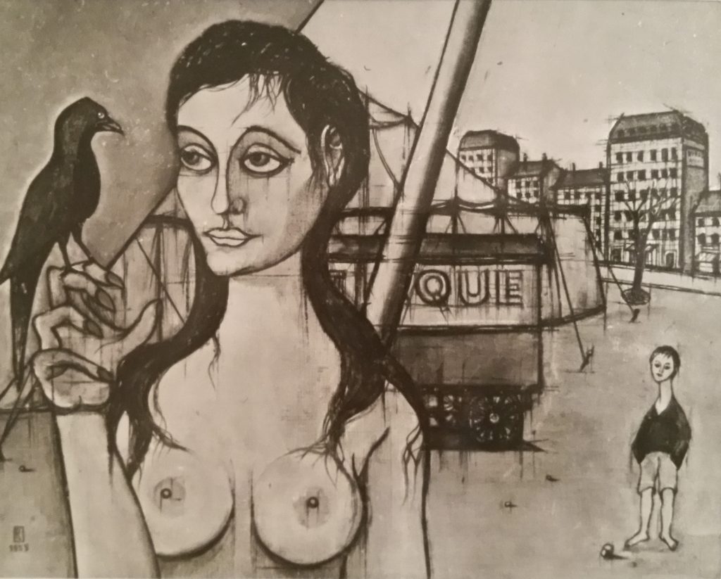 1955-9 la jeune femme au corbeau