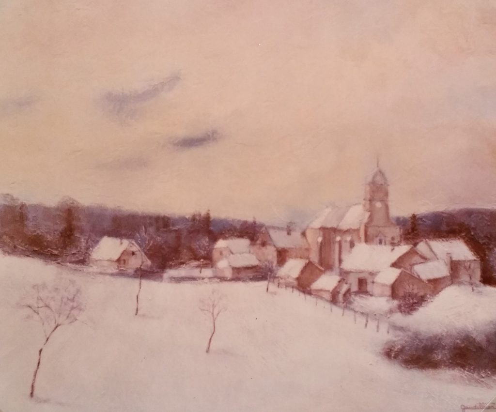 1982-8 village sous la neige 12P 0,46-0,61 isorel