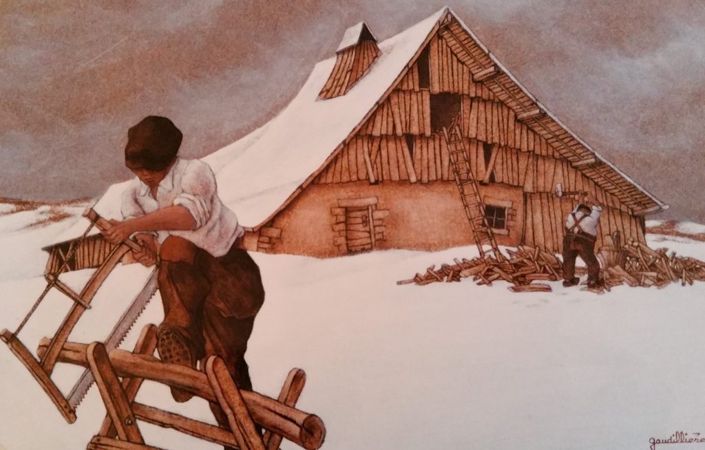 1988-9 le bois pour l'hiver 6P 0,27-0,41 isorel