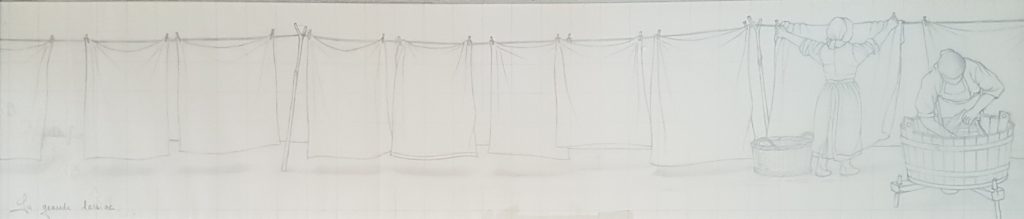 1991 la grande lessive HF5 0,18-0,73 dessin sur calque