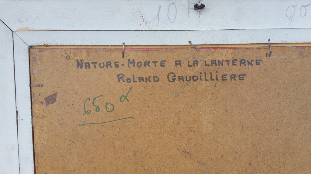 1961 nature morte à la lanterne verso