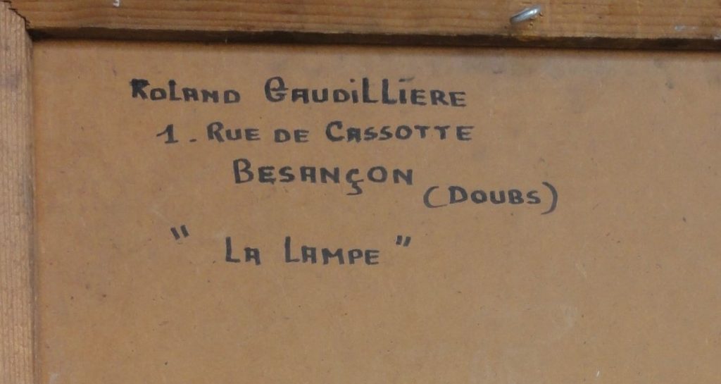 1962 la lanterne ou la lampe verso