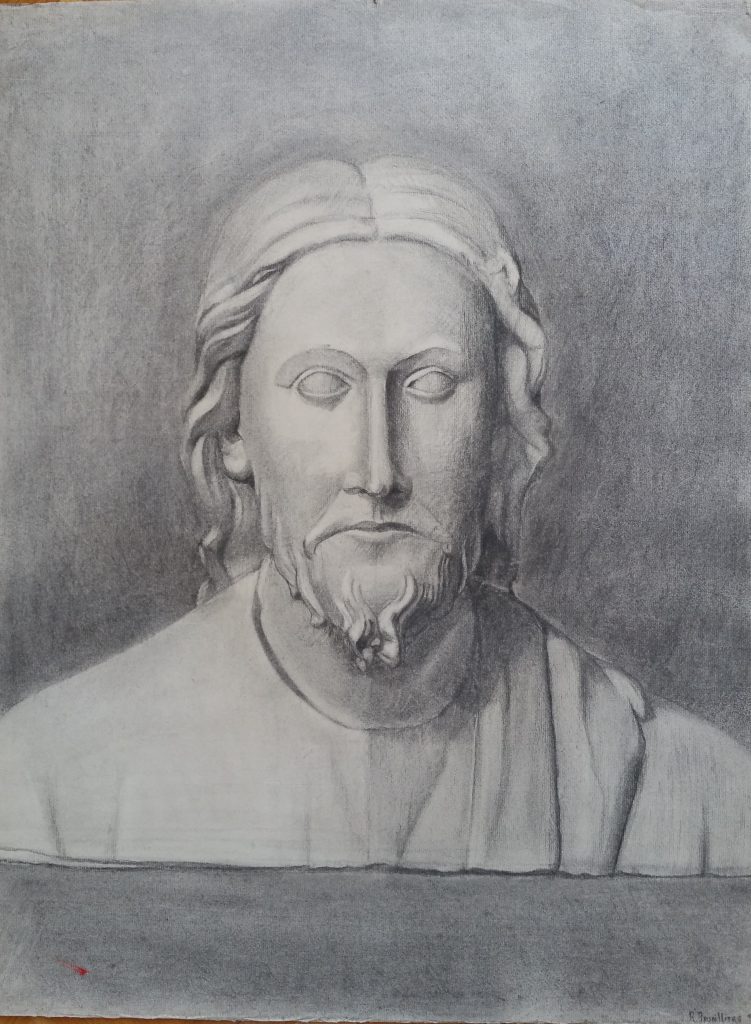 1952 le saint n°13 0,64-0,48 étude dessin, Arts Décoratifs Paris