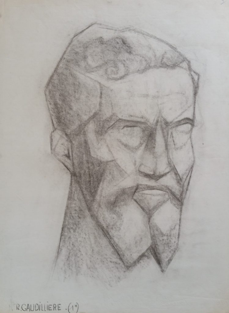 1952 portrait 1H n°11 0,64-0,48 étude dessin, Arts Décoratifs Paris