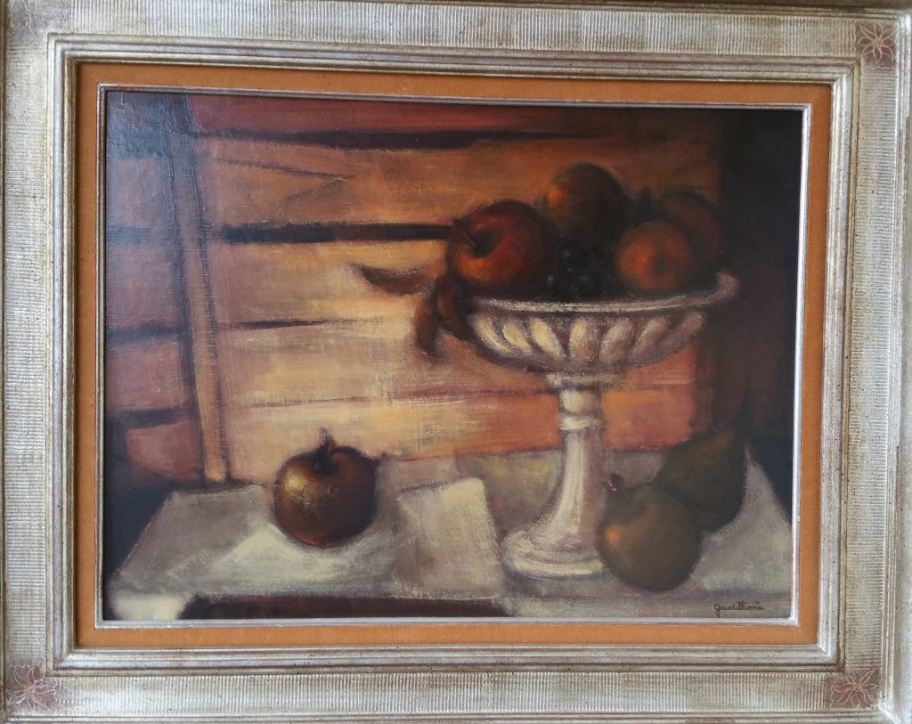 1966 nature morte au compotier 18P 0,47-0,62 isorel