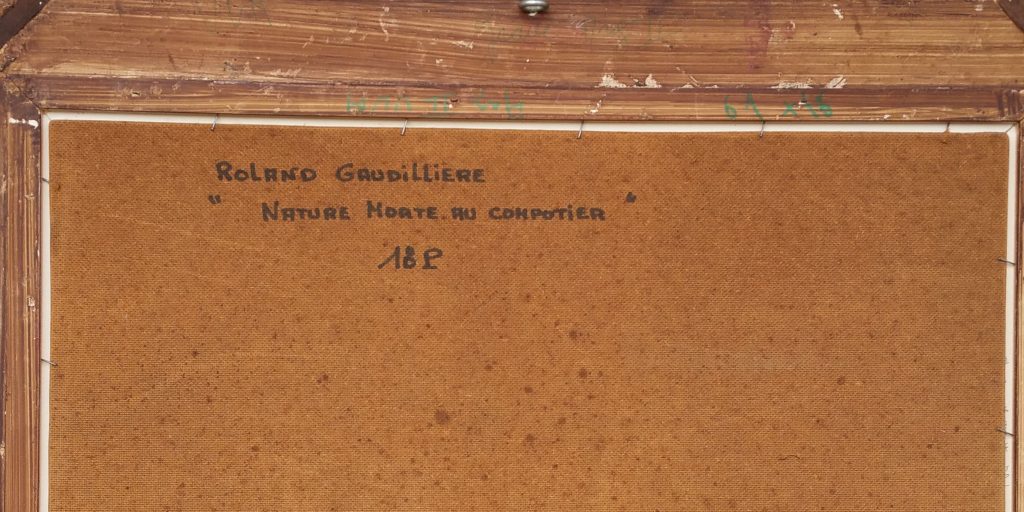 1966 nature morte au compotier verso