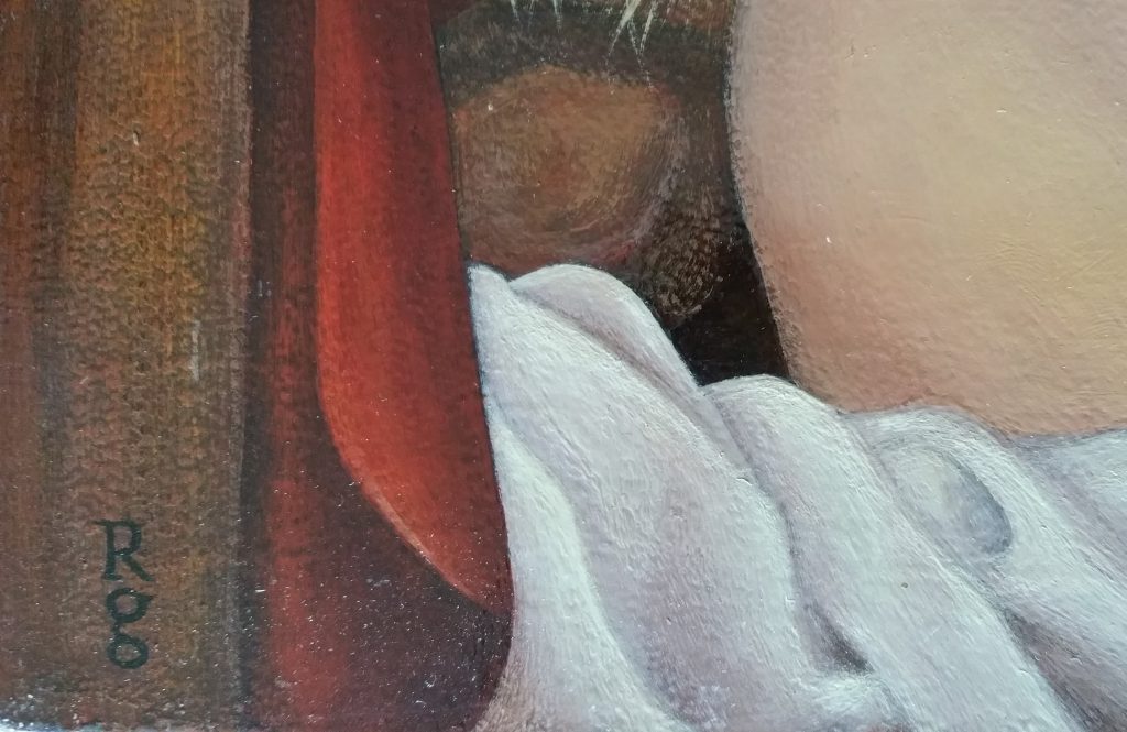 1980 fille de ferme à sa toilette signature