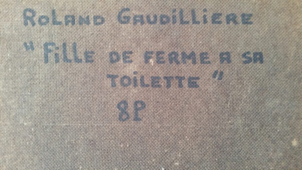 1980 fille de ferme à sa toilette verso