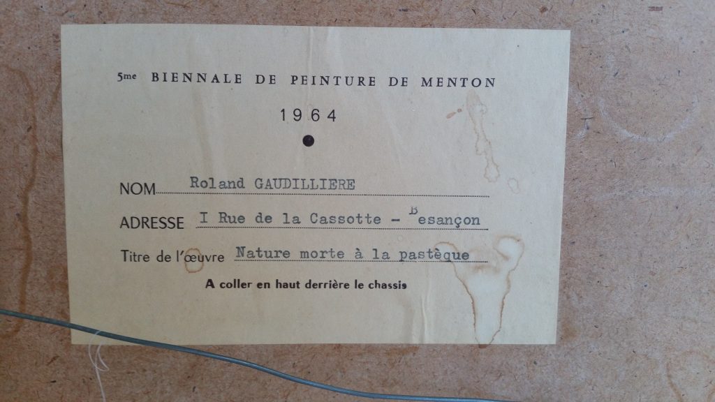 1960 nature morte à la pastéque et au mortier