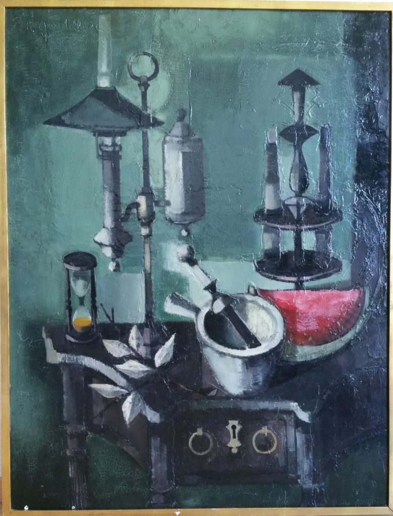 1960 nature morte à la pastéque et au mortier 50F