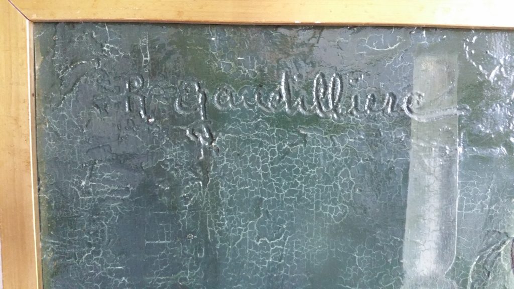 1960 nature morte à la pastéque et au mortier signature dans la matière