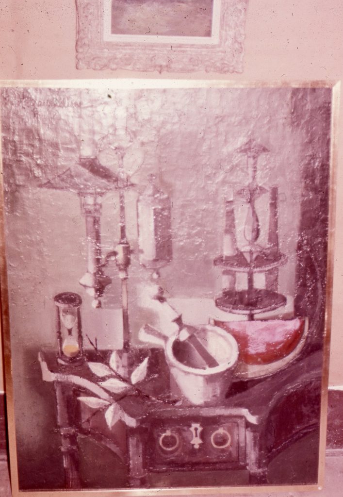 1960 nature morte à la pastéque et au mortier,diapo,50F 1,16-0,81 isorel