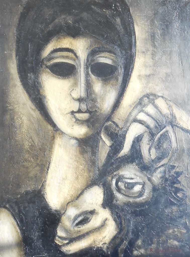 1963 jeune femme à la chèvre 12P