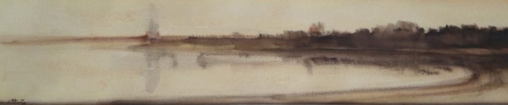 1974 la rivière HF4 0,13-0,61 huile sur papier