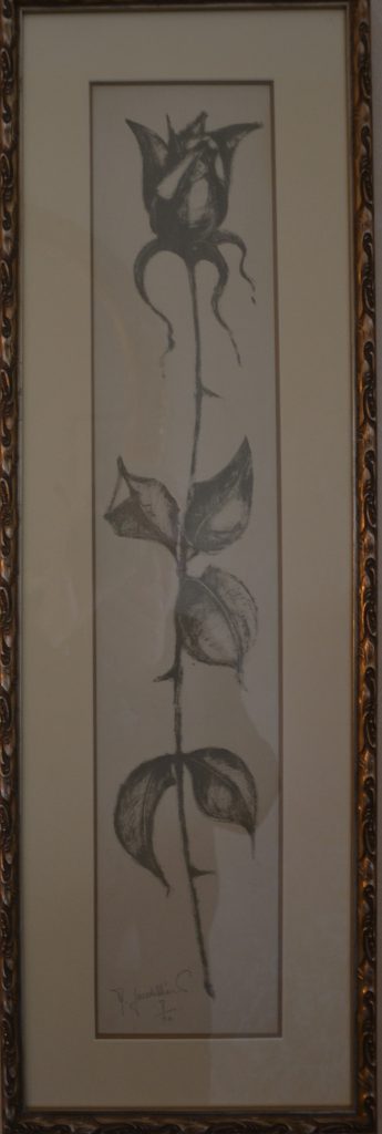 1962 la rose numéro 8sur20 0,68-0,12 litho roland gaudillière