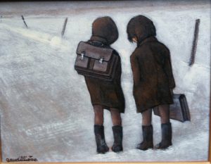 1992 en allant à l'école ou sur le chemin de l'école 2F 0,19-0,24 isorel (2) roland gaudillière