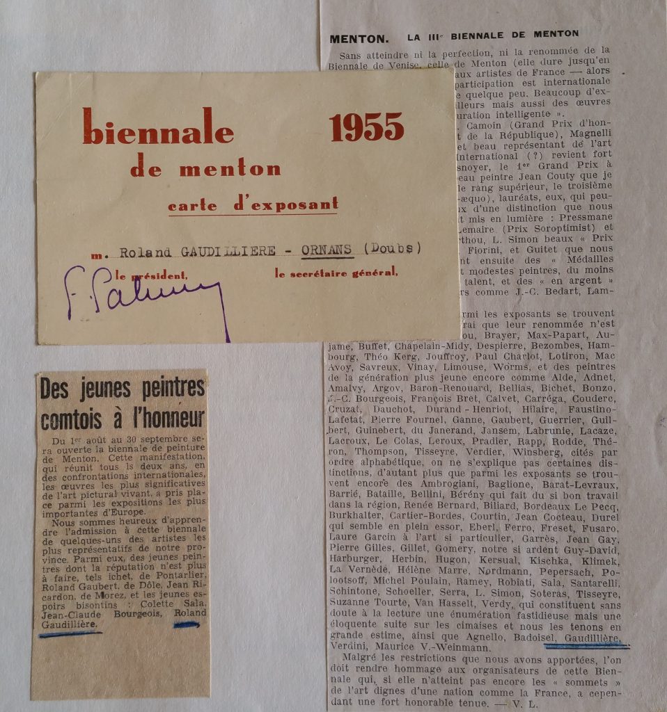 2-1955 expo groupée, biennale de Menton