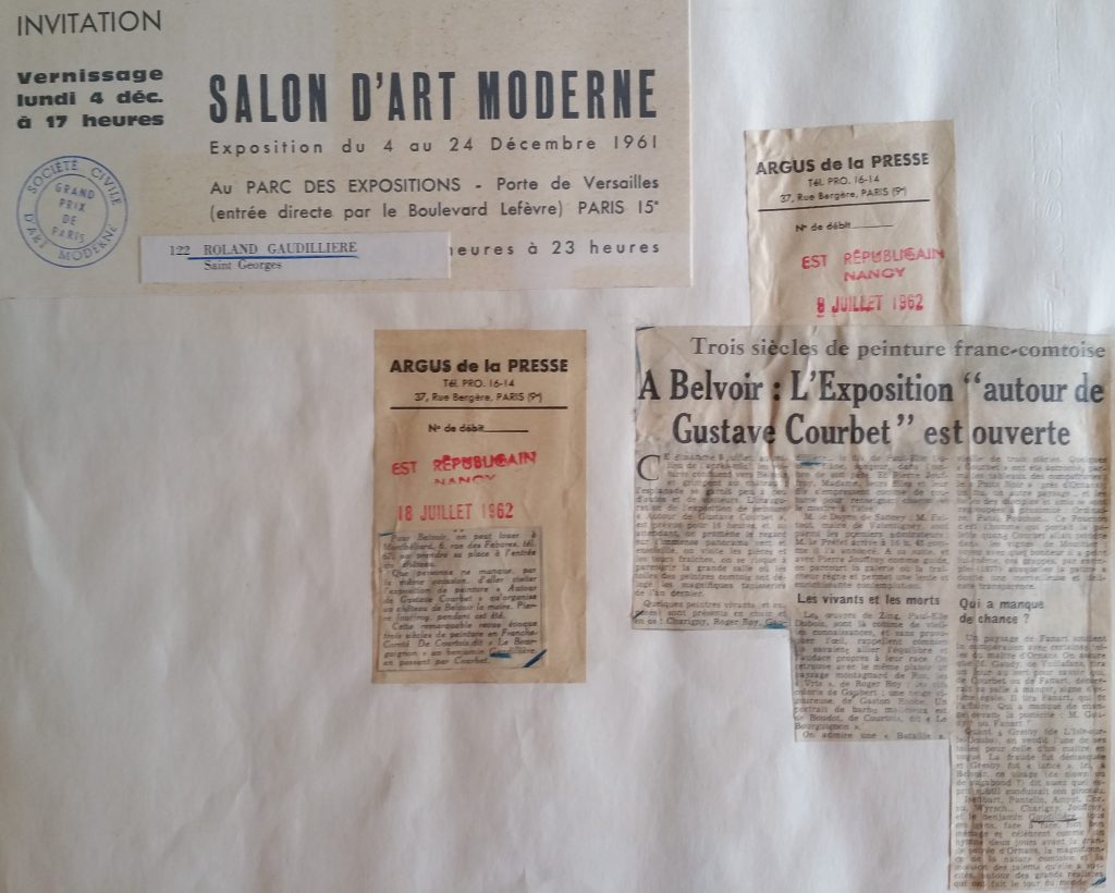 21-1961 expo groupée Salon d'art moderne Paris,1962 expo groupée Chateau de Belvoir,Doubs