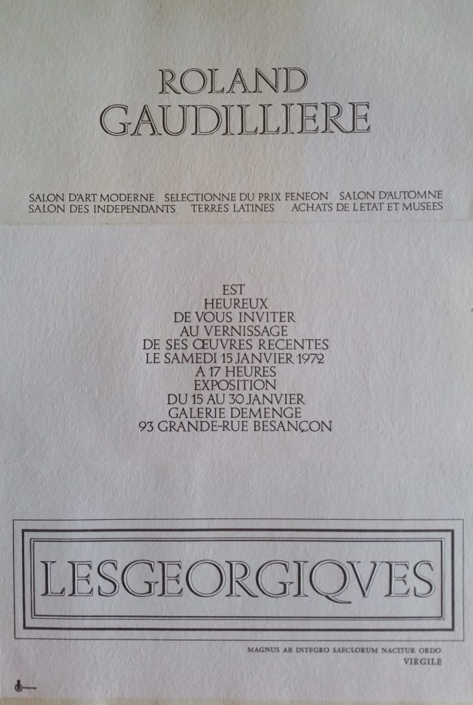 69-1972 carton d'invitation expo gal.Demenge