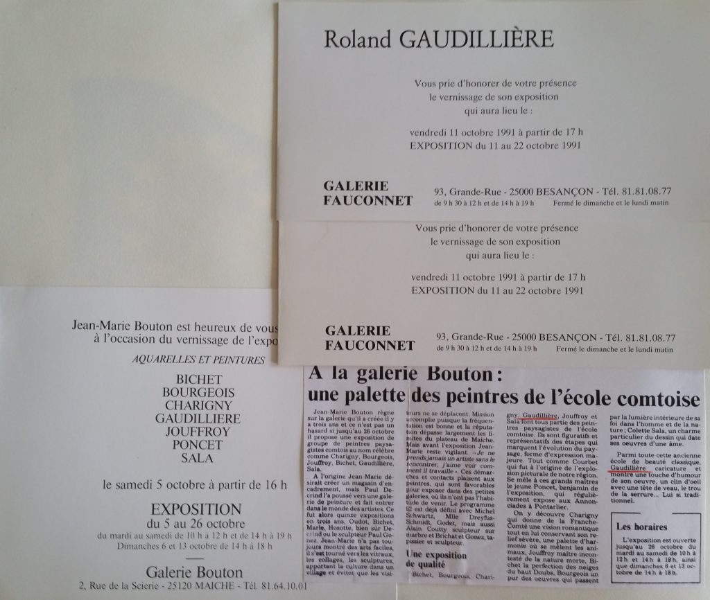 93-1991 expo gal.Fauconnet et expo groupée gal.Bouton à Maiche