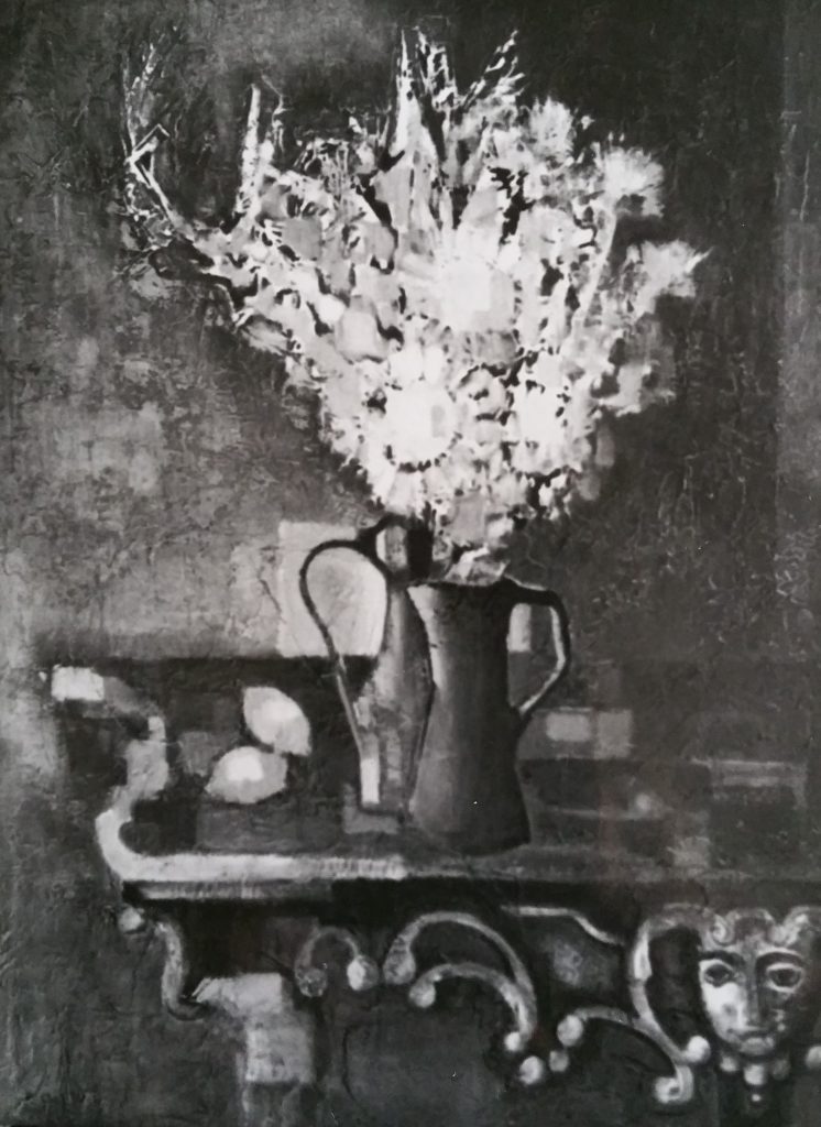 1960-23 le bouquet à la console ou Nature morte 50F 1,15-0,88 isorel