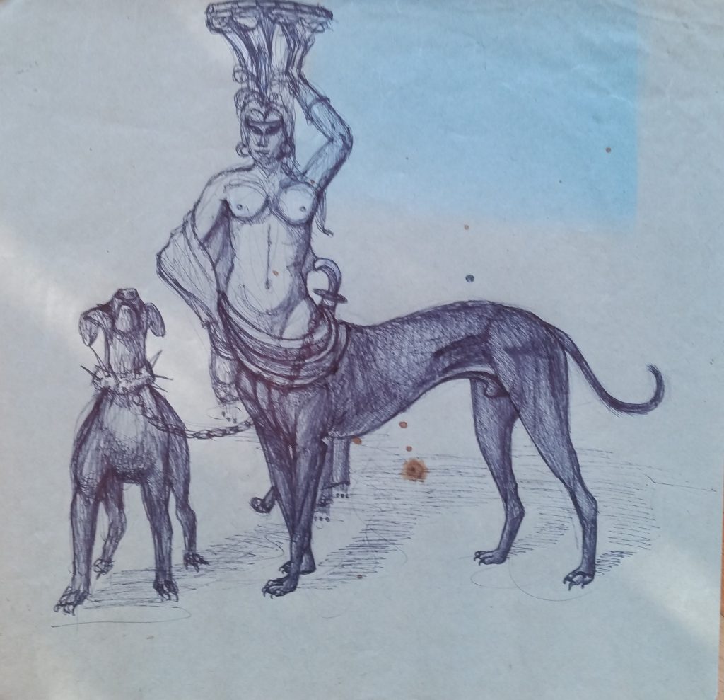 1954-la-gorgonefemme-chien-023-023-dessin-ecole-des-beaux-arts-paris-non-signe