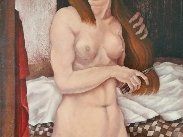 Fille de ferme à sa toilette