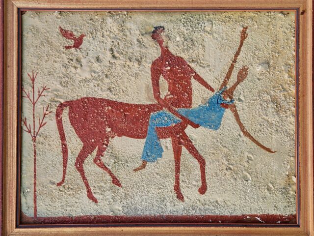1965 Le centaure 0,21-0,27 peinture sur plâtre Non signé